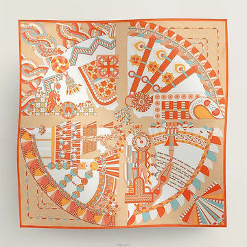 Hermes Haute Parure Scarf 90 / Orange H004099S 06 119573905