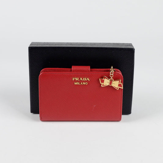 Prada Metal Logo Charm Decoration Small Wallet 119528870