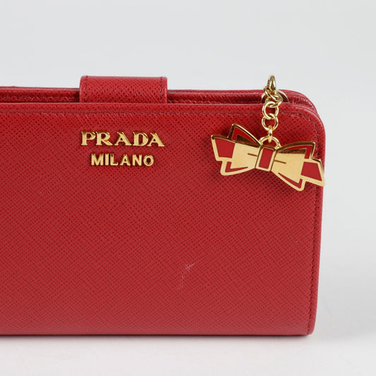 Prada Metal Logo Charm Decoration Small Wallet 119528870