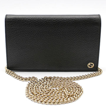Gucci Black Gold Interlocking Logo WOC Mini Chain Crossbody Bag 466506 119791058