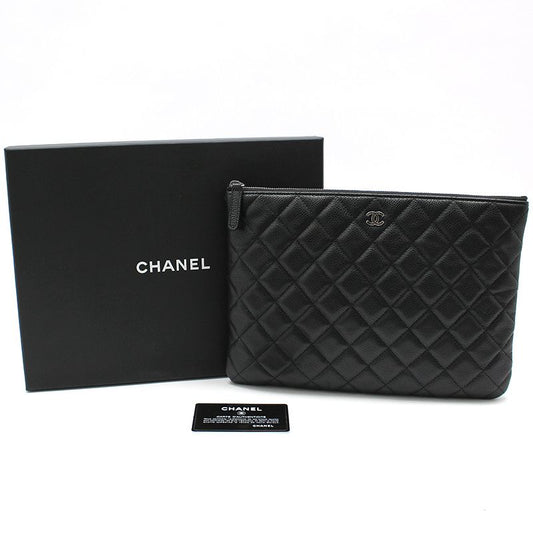 CHANEL Black Caviar Classic New Medium Clutch 119791140