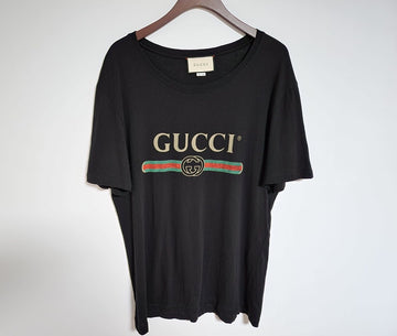 GUCCI L ヴィンテージ テープロゴ ユニセックス 半袖 Tシャツ 440103 X3F05 119835037