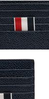 Thom Browne Pebble Grain 3D Half Drop Sky Icon Three Stripe Zipper Card Holder 157969557 [P]