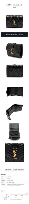 SAINT LAURENT Rafirma Mix Matelassé Umschlag Geldbörse 651028-BOW91-1000 30546540 [P]