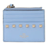 Valentino Leather Rockstud Zip Card Holder 78648356 [P]