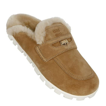 Miu Miu 5D058E Z0G F0379 Penny Loafer Suede Mule 115933786