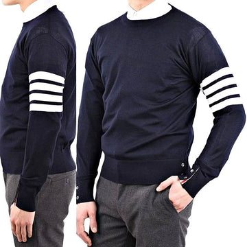 THOM BROWNE 4-Streifen nachhaltiger Merinowollpullover MKA002A Y1014 415 114728190