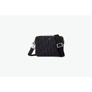 Dior Pouch with Strap Black Oblique Jacquard 65722265