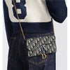 Dior SADDLE Chain Long Wallet Blue S5614CT 72364967 [P]