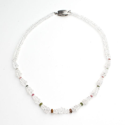 Other Brand Crystal Bead Necklace + Coral Rose Brooch Pendant Necklace Set 119933003