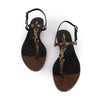 Saint Laurent Cassandra Flat Sandals Brown 104032360 [P]