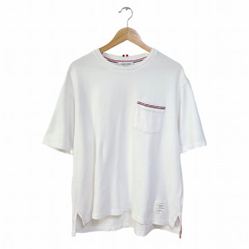 Thom Browne 24ss Pocket Three-Stripe Side-Slit Oversized Short Sleeve T-Shirt 1487 119982610