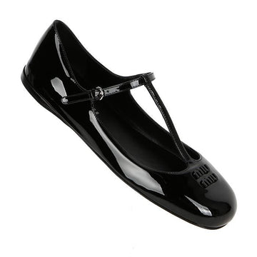 MIU MIU ペイドンレザー バレリーナ シューズ 5F136E 069 F0002 106787451
