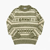 Ganni K2174 775 Logo Rams Wool Women's Knit 144592784 [P]