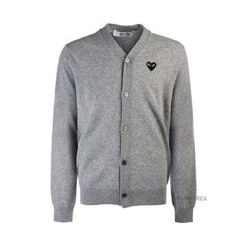 COMME DES GARCONS AX N024 051 2 HELLGRAU FW24 Unisex Herz-Patch Strickjacke 120248845