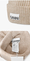 GANNI ロゴパッチ ライトストラクチャード ビーニー A5369 196 144593457 [P]