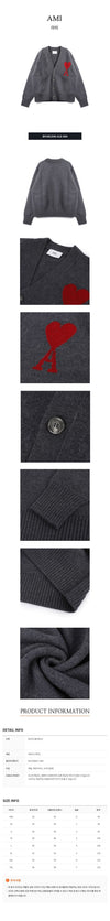 AMI Big Heart Logo Wool Cardigan 70766317 [P]