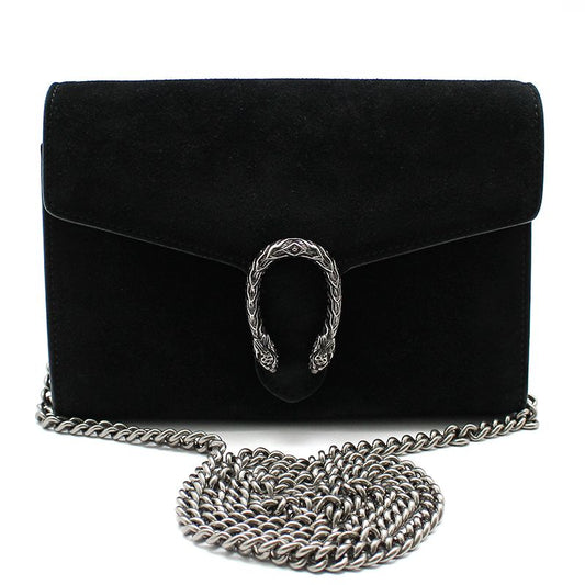 Gucci Dionysus Mini Chain Shoulder Crossbody Bag Black Suede Velvet 401231 120395554