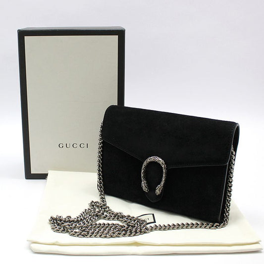 Gucci Dionysus Mini Chain Shoulder Crossbody Bag Black Suede Velvet 401231 120395554