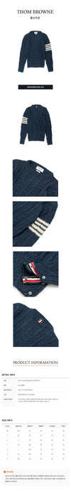 Thom Browne Donigole Twist Cable 4-Bar Classic Knit MKA469BY1506-424 63438340 [P]