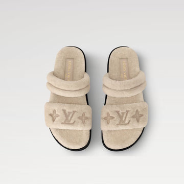 LOUIS VUITTON LV Sunset Flat Comfort Mules Shearling Winter Slippers 120419626