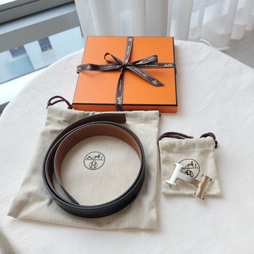 Hermes 32mm Men's Reversible H Formal Belt Gold Matte Silver 120420378