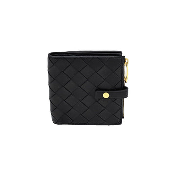 Bottega Veneta Black Intrecciato Folder Zip Wallet 600270 120427529