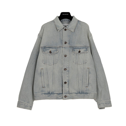 Balenciaga Eiffel Tower Patch Denim Jacket 40 120144273
