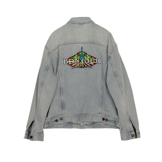 Balenciaga Eiffel Tower Patch Denim Jacket 40 120144273