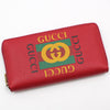 GUCCI Unused/ 496317 Rotes Leder Logo Druck Reißverschluss Geldbörse 120547480 [P]