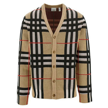 BURBERRY Check Cardigan Archive Beige 8070287 157869355