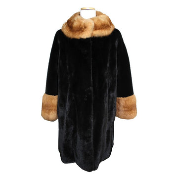 OTHER BRAND Schwarzermäntel Mink Sable Pelz Trim Mantel 44 55 120620383