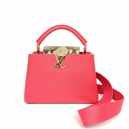 LOUIS VUITTON Python Capucine BB Top Handle Bag Rosa 1631 120628839