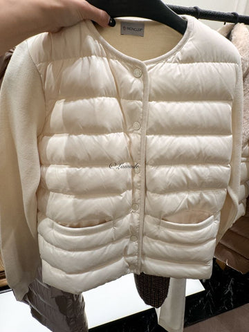 MONCLER Daunen-Woll-Cardigan Weiß J2 093 9B00014 M1131 030 120640456