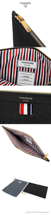 THOM BROWNE Pebble Grain Dreistreifen Tab Mittel Clutch Bag 00198 001 144596045 [P]