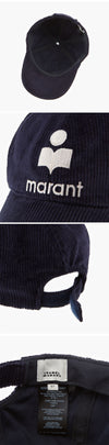 Isabel Marant Tyrone Logo Embroidered Corduroy Cap 144701948 [P]