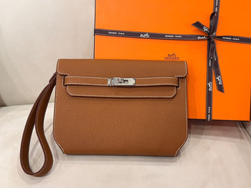 HERMES [ RNC ] Gold Kelly Depeche 25 Outstitch Silber 120703590