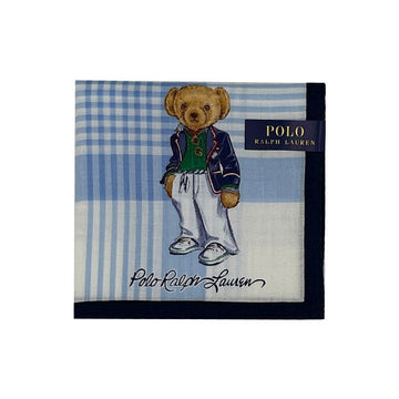 Polo Ralph Lauren Printing Bear Checked Pattern Handkerchief Blue polo-4 84389440