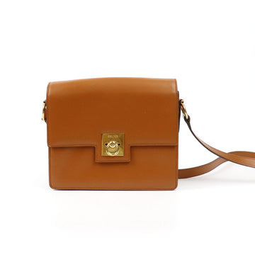 CELINE Braun Gold Buckle Klapp Schultertasche 2JCEB807 120778672