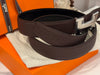 HERMES シルバー クラシック ブラック ブラウン 両面ベルト 120830589 [P]