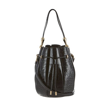 SALVATORE FERRAGAMO ロゴクロコダイルエンボスミディアムバケットショルダーバッグ 216130 770470 145239949