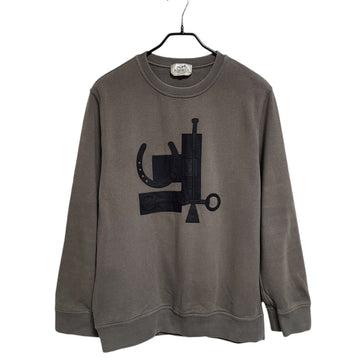 HERMES レザーパッチ フリース スウェットシャツ 1650 121048790