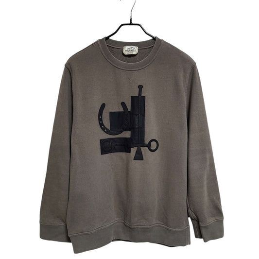 HERMES レザーパッチ フリース スウェット 121048790
