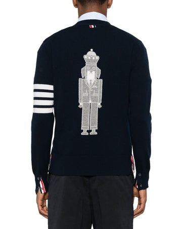 Thom Browne Diagonal Holiday Hector Nutcracker Wool Cardigan Y1029 415 121051626