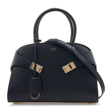 SALVATORE FERRAGAMO HUGGING BUCKLE TOTE BAG NERO 0766758 FW24 121051911