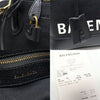 Balenciaga 550645 Black Leather Logo Printed Bill Top Handle Small 2WAY 121052479 [P]