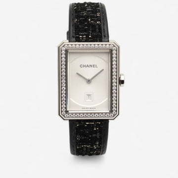 CHANEL Boyfriend H6402 Steel Medium Women's Leather Watch with Diamonds 2021 Warranty Box 121055225