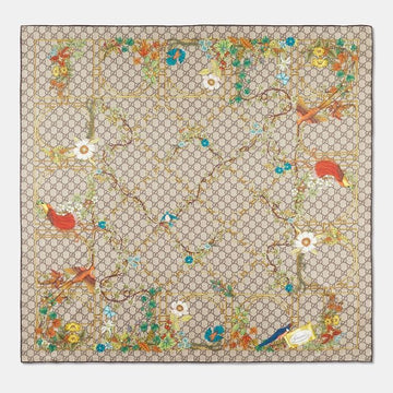 Gucci Animal/Floral Print Silk Scarf 777066 3G001 9564 121055377