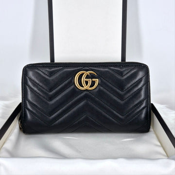 GUCCI GGマーモントマトラッセジッパーロング財布ブラック(474814) 121138977