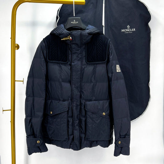 MONCLER Gamma Blue Daunen Hoodie Jacke Marineblau 121183853